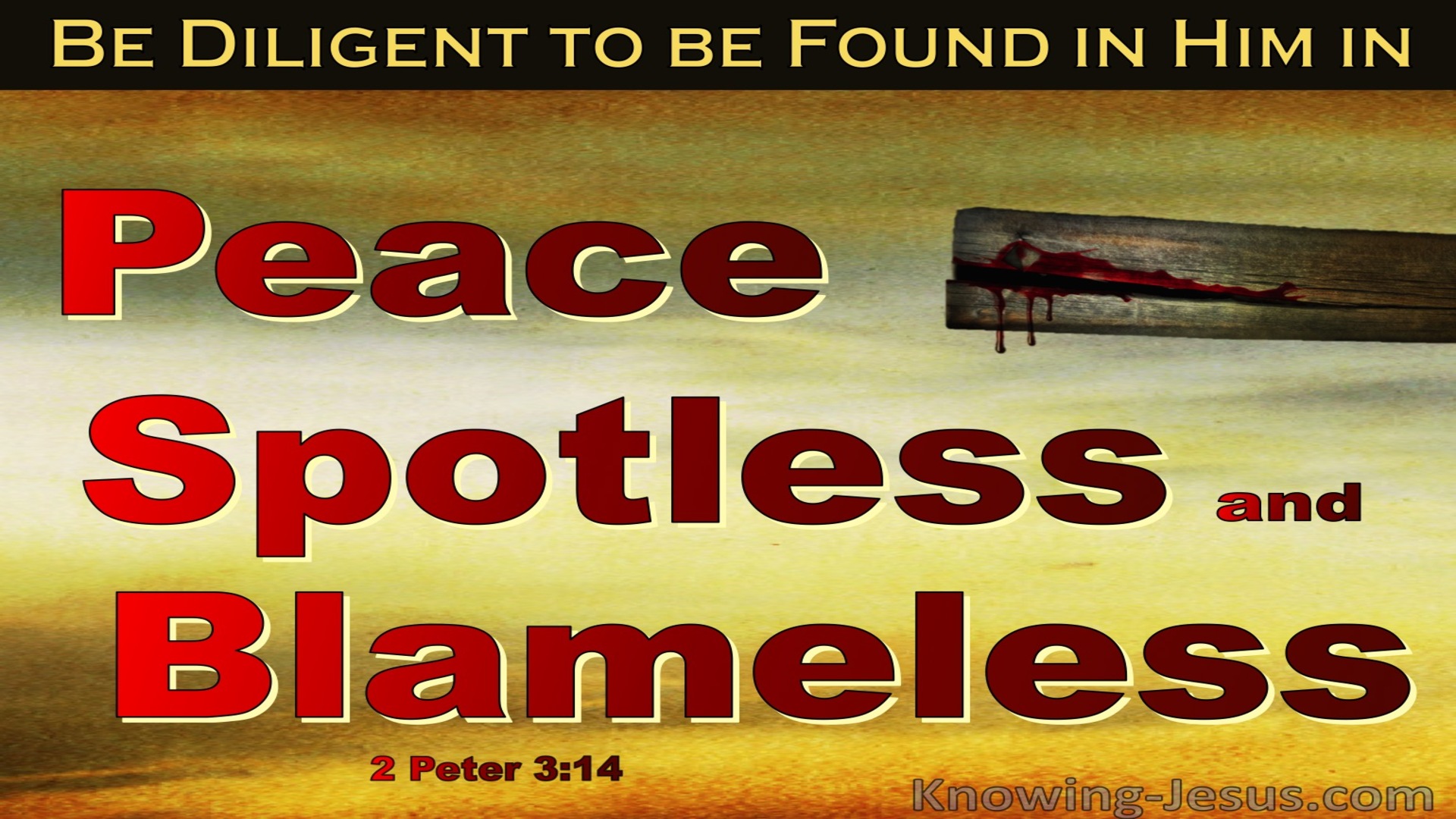 2 Peter 3:14 Be Diligent In Peace Spotless And Blameless (red)